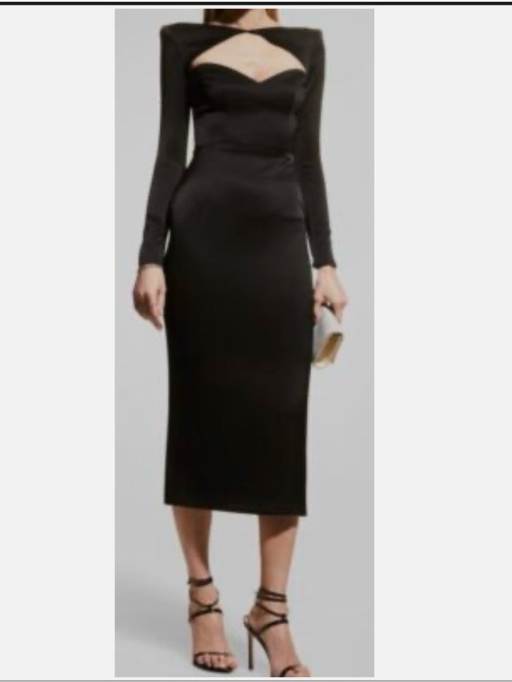 $2200 Alex Perry Women's Black Marden Cutout Midi Dress